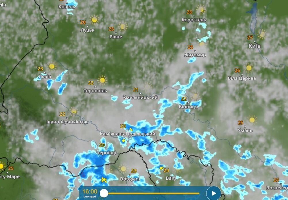 радар погоди 28 травня Тернопіль