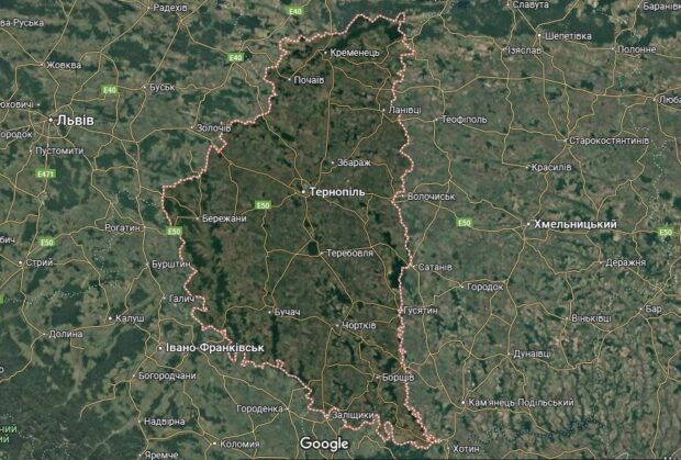Карта тернопільської області