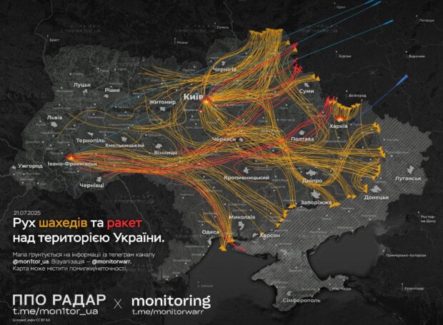мапа польоту ракет