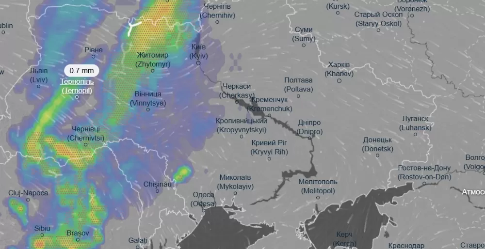Опади 6 серпня