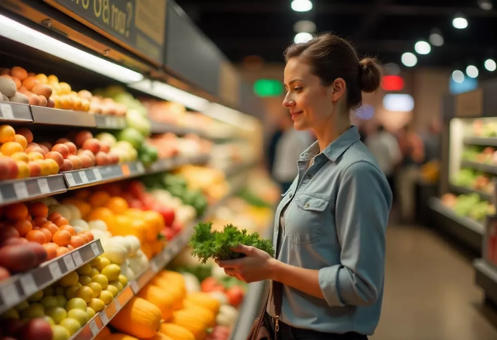 жінка купує продукти