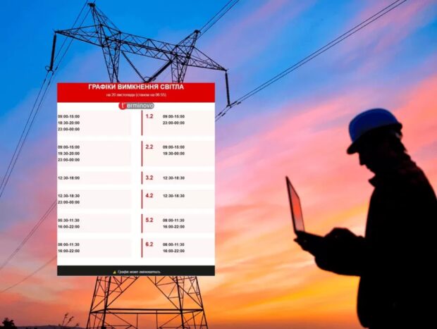вимкнення світла 20 листопада