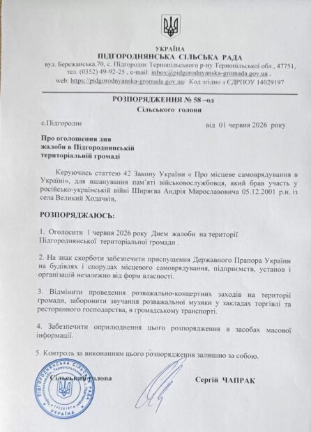 розпорядження